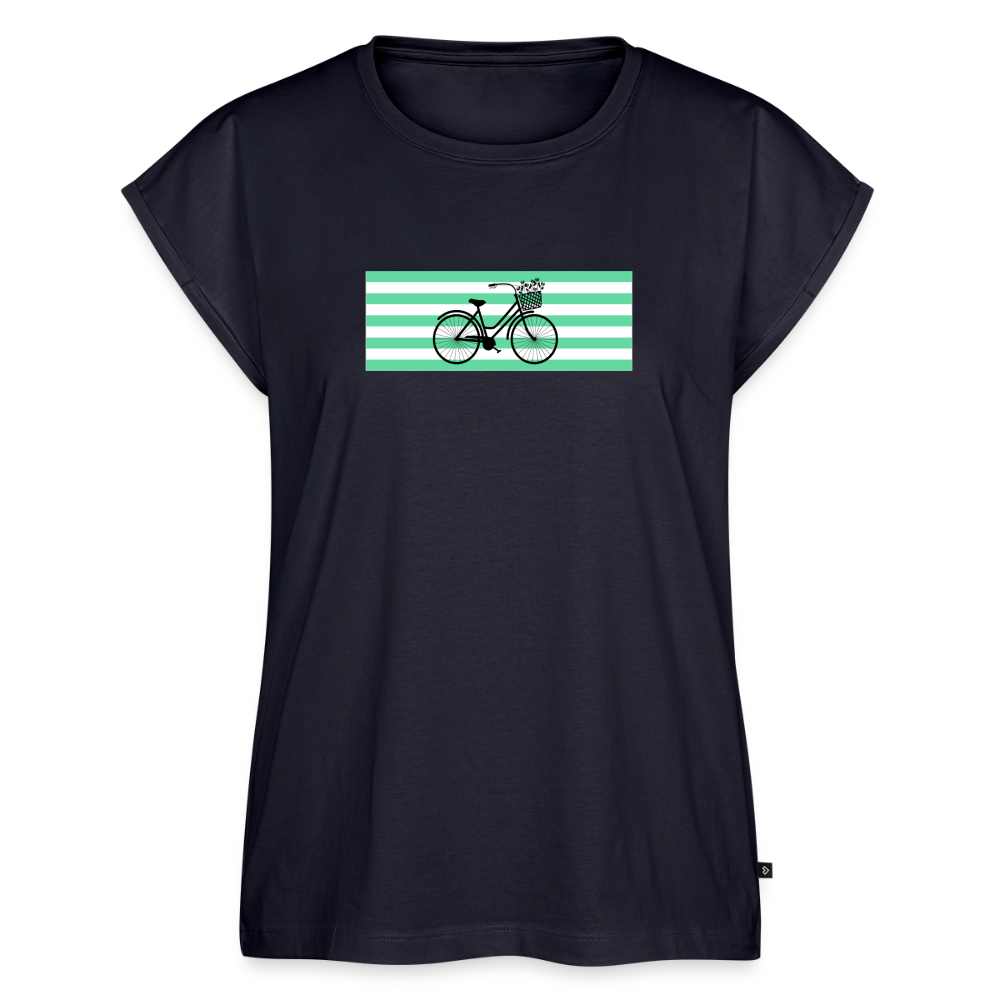 Women's Organic Roll Cuff T-Shirt - navy