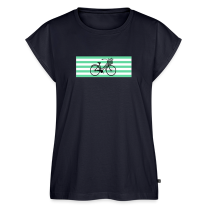Women's Organic Roll Cuff T-Shirt - navy