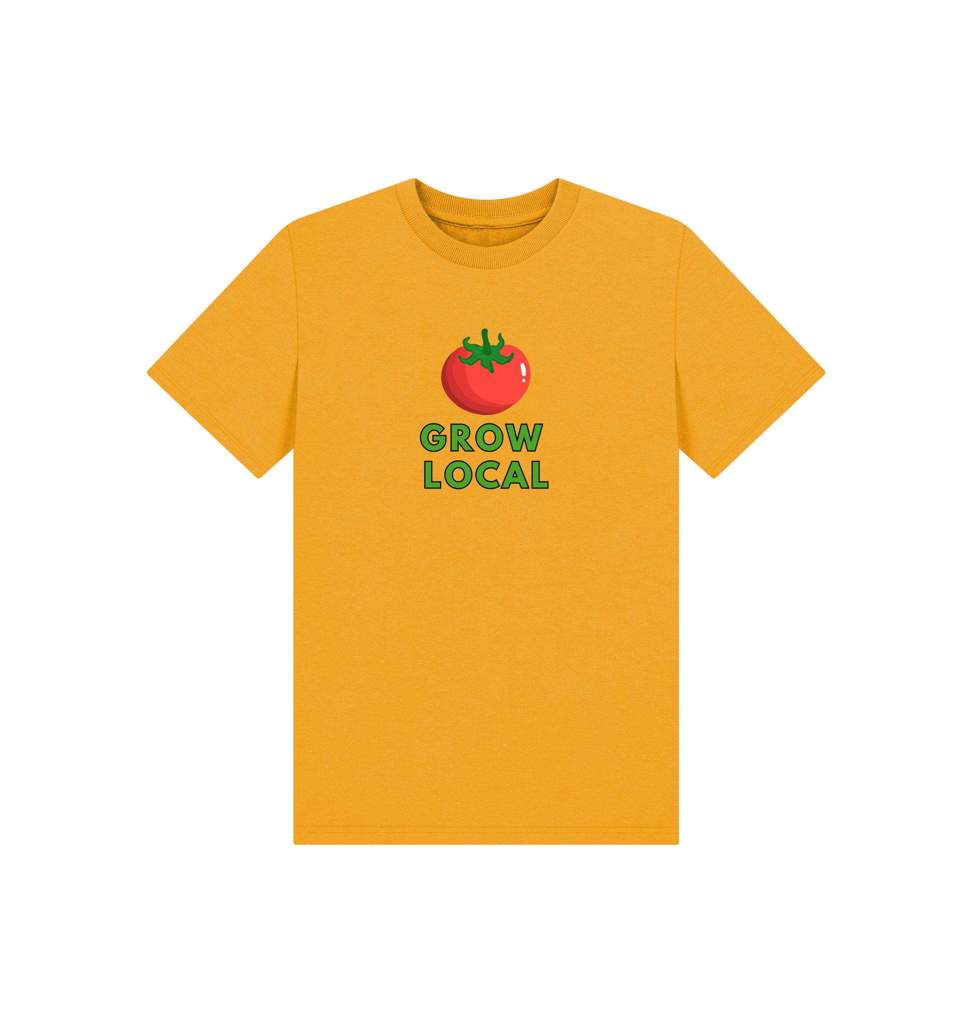 Mustard Printed Kids T-Shirt Front