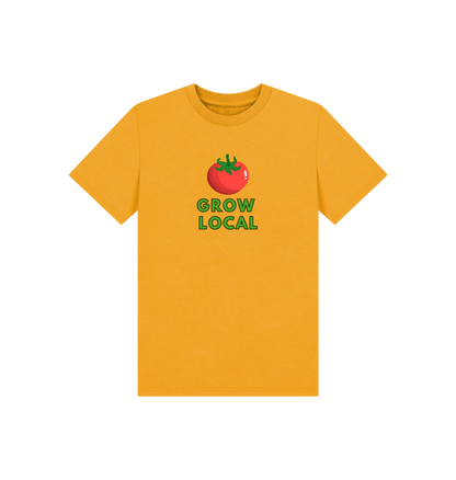 Mustard Printed Kids T-Shirt Front