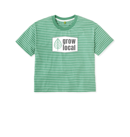 Green Stripes Printed T-shirt Front