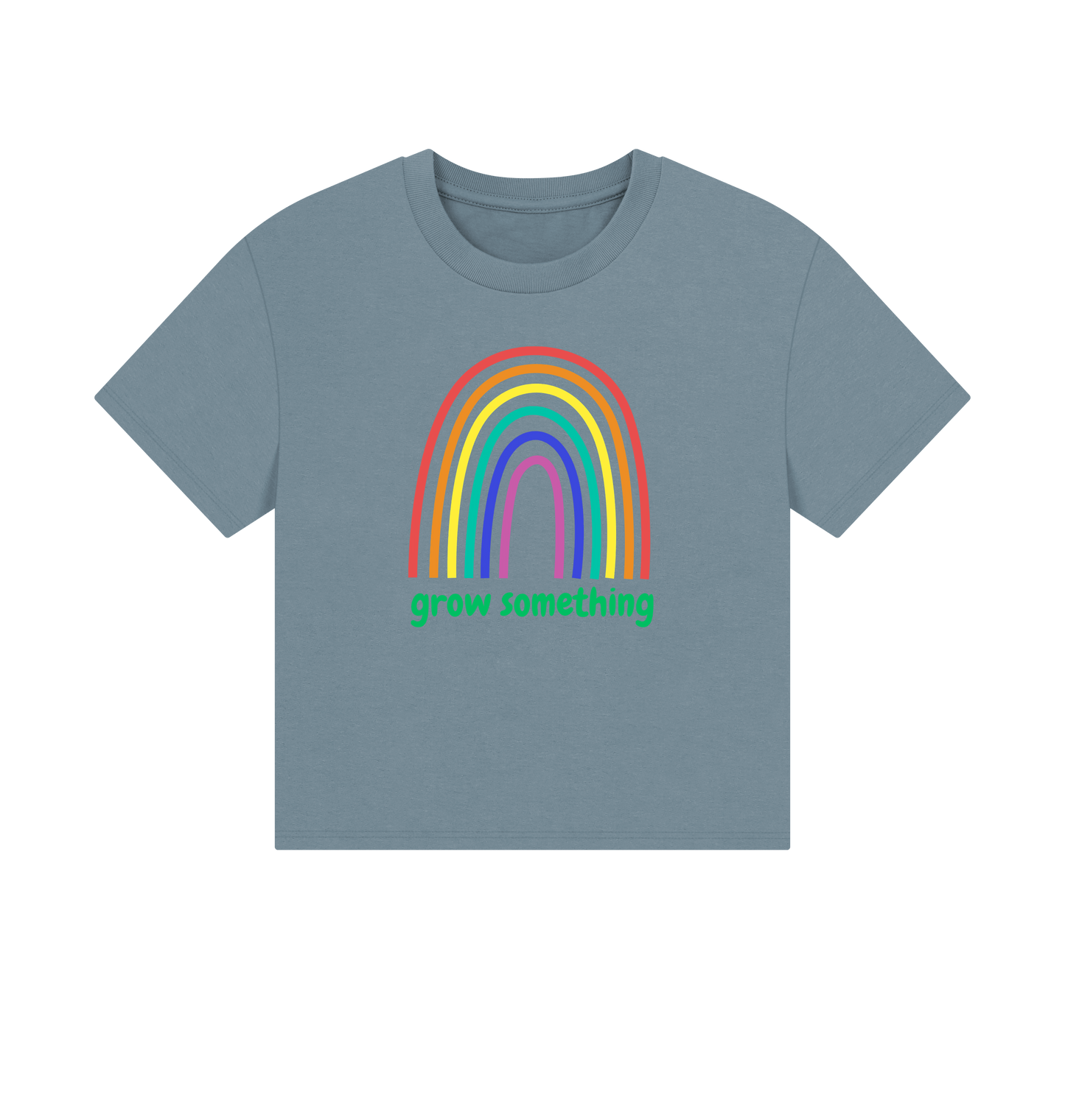 Stone Blue Printed T-shirt Front