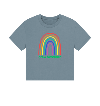 Stone Blue Printed T-shirt Front