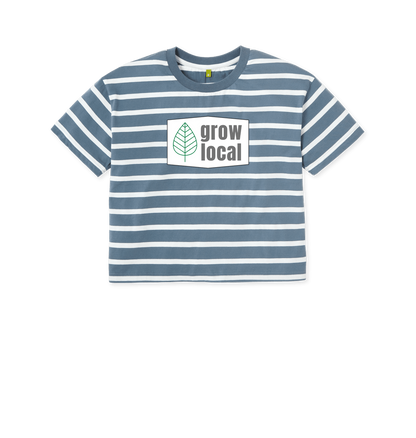 Blue Stripes Printed T-shirt Front