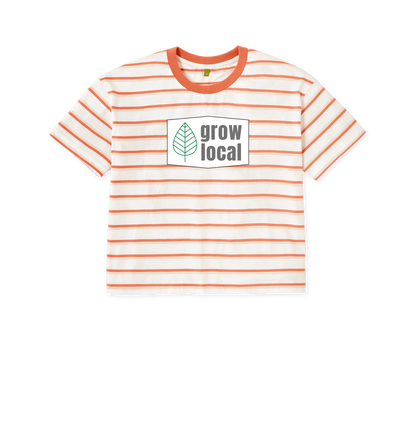 Coral Stripes Printed T-shirt Front